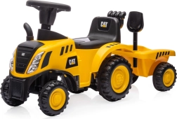 Gyerek járgány traktor CAT utánfutóval és szerszámokkal, sárga