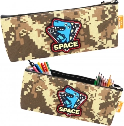 Kozmikus dinoszaurusz tolltartó khaki 20x8 cm