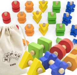 VIGA Színes formák és csavarok gyerekeknek