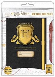 Harry Potter – jegyzetfüzet Roxfort címerrel A5 és pálca alakú toll