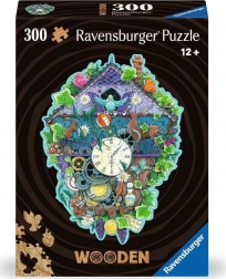 Fából készült körvonalas puzzle – kakukkos óra, 300 darab, Ravensburger