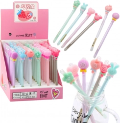 Zselés toll radírral és dekoratív kupakkal