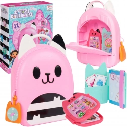 Gabby babaháza utazó szett hátizsákkal, telefonnal és pénztárcával