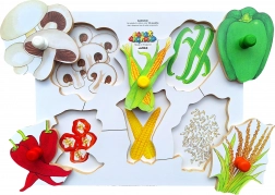 Fa táblás puzzle Zöldség
