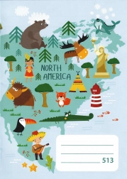 Iskolai füzet A5 vonalas Észak-Amerika 10 lap