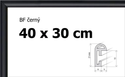 Műanyag keret 40x30 cm fekete