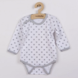 Újszülött body New Baby Classic szürke, csillagmintás