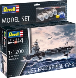 Revell Model Set USS ENTERPRISE CV-6 1:1200 – műanyag repülőgép-hordozó makett