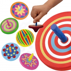 Színes fa pörgettyű VIGA