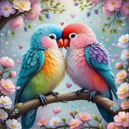 Gyémánt mozaik - Színes madarak