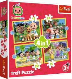 Puzzle 4 az 1-ben Cocomelon, Ismerd meg a hősöket Trefl