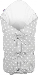 Klasszikus fűzős pólya New Baby szürke, pöttyös