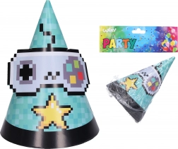 JÁTÉK mintás parti kalapok 15 cm (6 db)