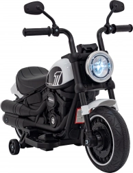Gyermek elektromos Chopper Faster motor FM rádióval, audiopanellel és LED-del – Fehér