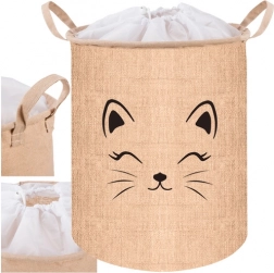 Textil játék- és szennyestartó kosár fedéllel, 35 l, KRUZZEL