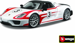 Fém autómodell 1:24 Porsche 918 Weissach – fehér
