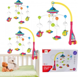 Gyerekágyra való UFO körhinta repülőkkel és projektorral