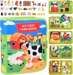 Filc érzékszervi quiet book – tanya, tépőzáras elemekkel