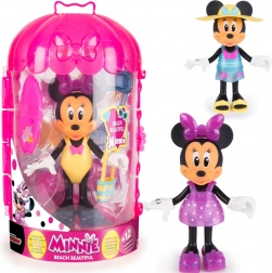 Disney Minnie Mouse strand mini baba szekrénnyel és ruhácskákkal