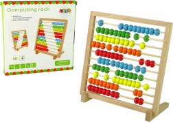 Fa iskolai abakusz színes gyöngyökkel