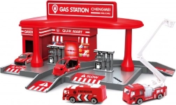 Tűzoltóállomás 2 kisautóval