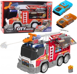 Tűzoltóautó fényekkel, hangokkal és működő vízágyúval