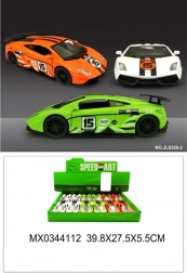 fém sportautó modell nyitható ajtókkal és visszahúzós funkcióval