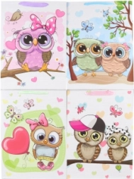 Bagoly mintás ajándéktáska 31 × 42 × 12 cm