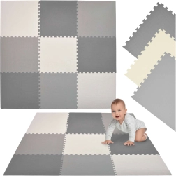 Humbi XXL habszivacs puzzle játszószőnyeg 180 × 180 cm szürke-krémszínű