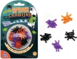 Ragadós szilikon pókok 3 cm – 12 darabos készlet