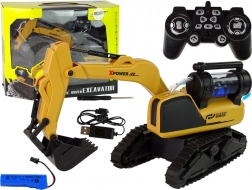 Nagy RC lánctalpas építőmarkoló, sárga