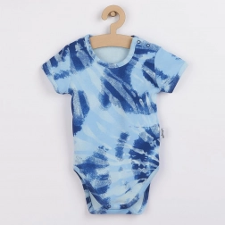 Rövid ujjú, kék NICOL TOMI pamut body babáknak