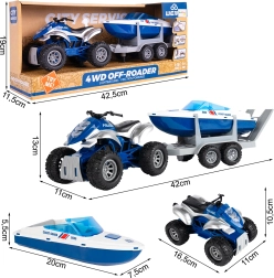 Rendőrségi szett – quad és motorcsónak 1:16