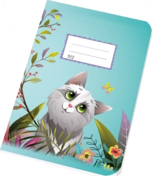 A5-ös iskolai füzet 512 cicamotívummal, vonalas 16 mm