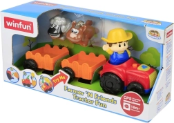 Traktor pótkocsival játszó és villogó