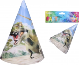 DINO party sapkák 15 cm, 6 darab