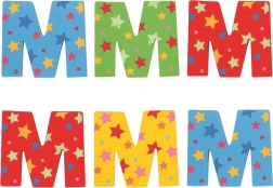 Színes fa betű Csillag M