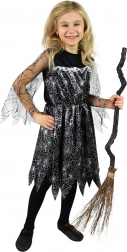 Gyermek boszorkány jelmez pókhálómintával