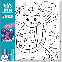 Kiszínezhető kép filctollakkal – macska