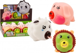 Állatkás pöcögtető Oroszlán Malac Tehén Antistressz puha figura MIX