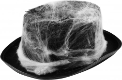 halloween kalap pókhálóval és pókokkal