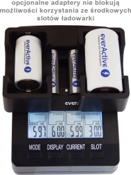 EVERACTIVE NC-3000 intelligens töltő AA/AAA-hoz C/D támogatással (adapterrel)