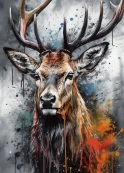 Gyémántszemes festés szarvas 30 × 40 cm