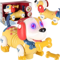 interaktív kutyus mágneses csonttal, érintésre és fényekkel reagál