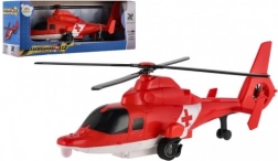 Műanyag mentőhelikopter felhúzós meghajtással, 22 cm