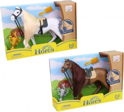 Játék ló kiegészítőkkel 19 cm