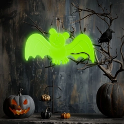 Foszforeszkáló halloween dekoráció, denevér, 20 × 10 cm