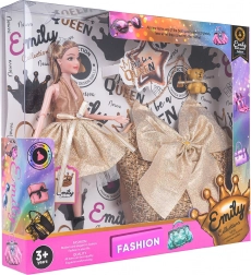 EMILY baba kézitáskával gyerekeknek – csillogó ruha és kiegészítők