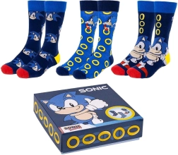 Sonic zokni szett – 3 pár ajándékdobozban
