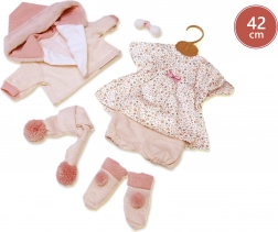 Babaruha 42 cm-es babához – virágmintás szett kiegészítőkkel